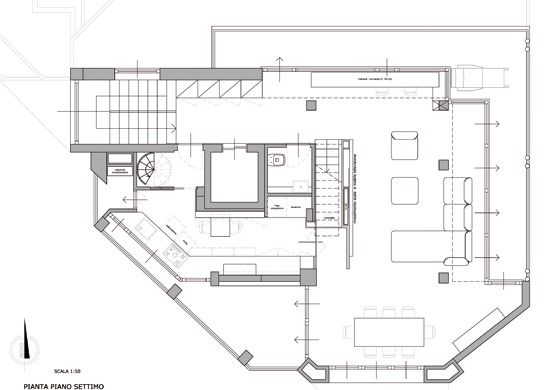 appartmanto, via Anfiteatro, Milano, disegno pianta